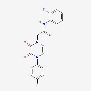 N-(2-fluorophenyl)-2-[4-(4-fluorophenyl)-2,3-dioxo-1,2,3,4-tetrahydropyrazin-1-yl]acetamide