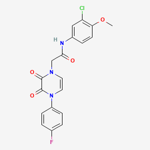 N-(3-chloro-4-methoxyphenyl)-2-[4-(4-fluorophenyl)-2,3-dioxo-1,2,3,4-tetrahydropyrazin-1-yl]acetamide
