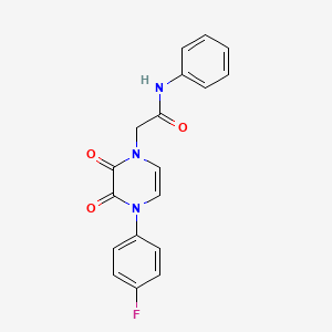 molecular formula C18H14FN3O3 B6518186 2-[4-(4-fluorophenyl)-2,3-dioxo-1,2,3,4-tetrahydropyrazin-1-yl]-N-phenylacetamide CAS No. 904524-03-4