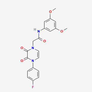 molecular formula C20H18FN3O5 B6518194 N-(3,5-dimethoxyphenyl)-2-[4-(4-fluorophenyl)-2,3-dioxo-1,2,3,4-tetrahydropyrazin-1-yl]acetamide CAS No. 904524-09-0