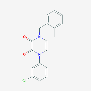 molecular formula C18H15ClN2O2 B6518205 1-(3-chlorophenyl)-4-[(2-methylphenyl)methyl]-1,2,3,4-tetrahydropyrazine-2,3-dione CAS No. 904524-19-2
