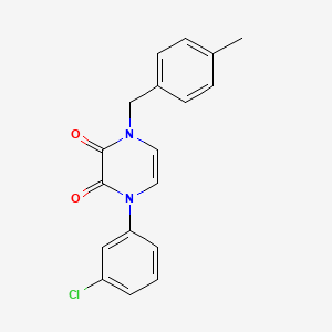 molecular formula C18H15ClN2O2 B6518221 1-(3-chlorophenyl)-4-[(4-methylphenyl)methyl]-1,2,3,4-tetrahydropyrazine-2,3-dione CAS No. 904524-26-1