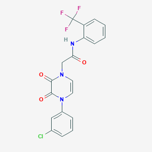 molecular formula C19H13ClF3N3O3 B6518229 2-[4-(3-chlorophenyl)-2,3-dioxo-1,2,3,4-tetrahydropyrazin-1-yl]-N-[2-(trifluoromethyl)phenyl]acetamide CAS No. 950334-86-8