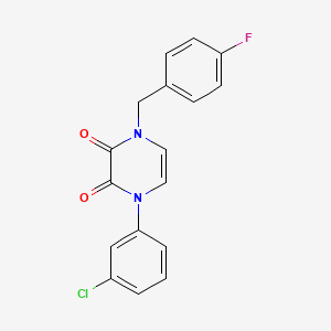 molecular formula C17H12ClFN2O2 B6518236 1-(3-chlorophenyl)-4-[(4-fluorophenyl)methyl]-1,2,3,4-tetrahydropyrazine-2,3-dione CAS No. 904524-38-5