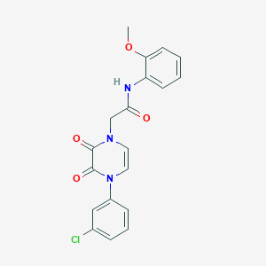molecular formula C19H16ClN3O4 B6518238 2-[4-(3-chlorophenyl)-2,3-dioxo-1,2,3,4-tetrahydropyrazin-1-yl]-N-(2-methoxyphenyl)acetamide CAS No. 904524-32-9