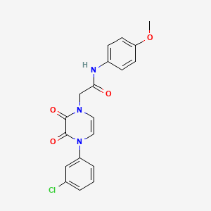 molecular formula C19H16ClN3O4 B6518252 2-[4-(3-chlorophenyl)-2,3-dioxo-1,2,3,4-tetrahydropyrazin-1-yl]-N-(4-methoxyphenyl)acetamide CAS No. 904524-45-4