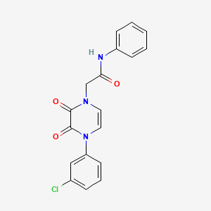 molecular formula C18H14ClN3O3 B6518264 2-[4-(3-chlorophenyl)-2,3-dioxo-1,2,3,4-tetrahydropyrazin-1-yl]-N-phenylacetamide CAS No. 904524-59-0