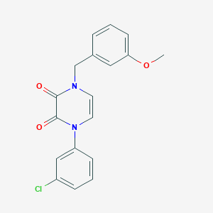 molecular formula C18H15ClN2O3 B6518272 1-(3-chlorophenyl)-4-[(3-methoxyphenyl)methyl]-1,2,3,4-tetrahydropyrazine-2,3-dione CAS No. 904524-62-5