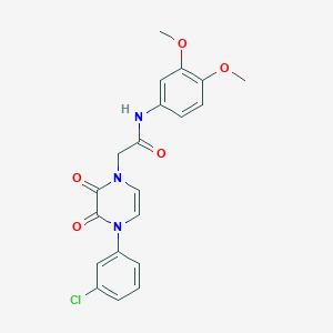 molecular formula C20H18ClN3O5 B6518274 2-[4-(3-chlorophenyl)-2,3-dioxo-1,2,3,4-tetrahydropyrazin-1-yl]-N-(3,4-dimethoxyphenyl)acetamide CAS No. 904524-71-6