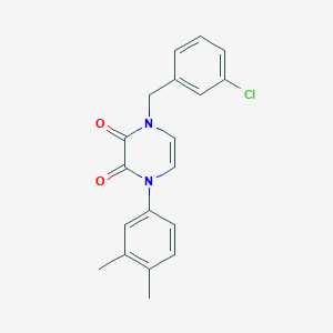 molecular formula C19H17ClN2O2 B6518288 1-[(3-chlorophenyl)methyl]-4-(3,4-dimethylphenyl)-1,2,3,4-tetrahydropyrazine-2,3-dione CAS No. 904524-75-0