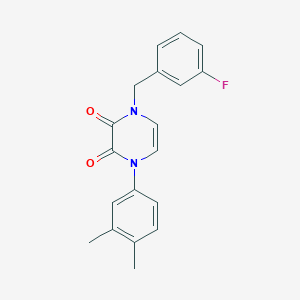 molecular formula C19H17FN2O2 B6518293 1-(3,4-dimethylphenyl)-4-[(3-fluorophenyl)methyl]-1,2,3,4-tetrahydropyrazine-2,3-dione CAS No. 904524-81-8