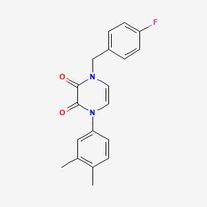 molecular formula C19H17FN2O2 B6518299 1-(3,4-dimethylphenyl)-4-[(4-fluorophenyl)methyl]-1,2,3,4-tetrahydropyrazine-2,3-dione CAS No. 904524-97-6