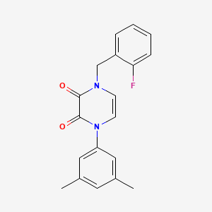 molecular formula C19H17FN2O2 B6518341 1-(3,5-dimethylphenyl)-4-[(2-fluorophenyl)methyl]-1,2,3,4-tetrahydropyrazine-2,3-dione CAS No. 891866-60-7