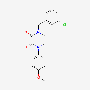 molecular formula C18H15ClN2O3 B6518383 1-[(3-chlorophenyl)methyl]-4-(4-methoxyphenyl)-1,2,3,4-tetrahydropyrazine-2,3-dione CAS No. 950381-18-7