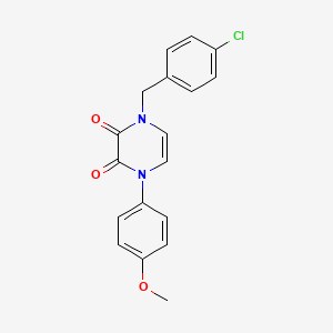 molecular formula C18H15ClN2O3 B6518385 1-[(4-chlorophenyl)methyl]-4-(4-methoxyphenyl)-1,2,3,4-tetrahydropyrazine-2,3-dione CAS No. 950283-67-7