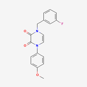 molecular formula C18H15FN2O3 B6518391 1-[(3-fluorophenyl)methyl]-4-(4-methoxyphenyl)-1,2,3,4-tetrahydropyrazine-2,3-dione CAS No. 891866-97-0