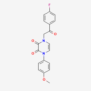 molecular formula C19H15FN2O4 B6518432 1-[2-(4-fluorophenyl)-2-oxoethyl]-4-(4-methoxyphenyl)-1,2,3,4-tetrahydropyrazine-2,3-dione CAS No. 891867-04-2