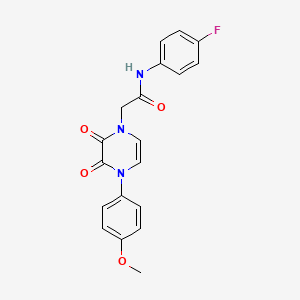 molecular formula C19H16FN3O4 B6518465 N-(4-fluorophenyl)-2-[4-(4-methoxyphenyl)-2,3-dioxo-1,2,3,4-tetrahydropyrazin-1-yl]acetamide CAS No. 950426-04-7