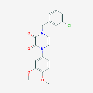 molecular formula C19H17ClN2O4 B6518569 1-[(3-chlorophenyl)methyl]-4-(3,4-dimethoxyphenyl)-1,2,3,4-tetrahydropyrazine-2,3-dione CAS No. 891868-02-3