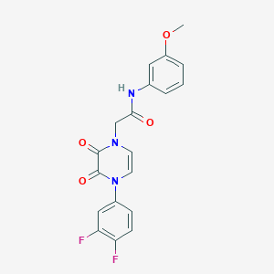molecular formula C19H15F2N3O4 B6518598 2-[4-(3,4-difluorophenyl)-2,3-dioxo-1,2,3,4-tetrahydropyrazin-1-yl]-N-(3-methoxyphenyl)acetamide CAS No. 891869-05-9