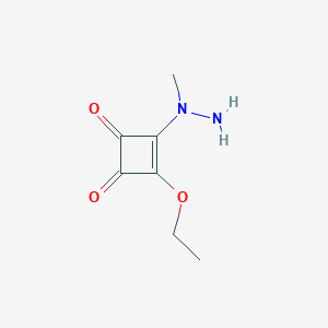 molecular formula C7H10N2O3 B065186 3-Ethoxy-4-(1-methylhydrazinyl)cyclobut-3-ene-1,2-dione CAS No. 175204-27-0