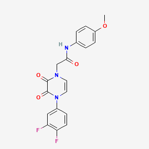 molecular formula C19H15F2N3O4 B6518608 2-[4-(3,4-difluorophenyl)-2,3-dioxo-1,2,3,4-tetrahydropyrazin-1-yl]-N-(4-methoxyphenyl)acetamide CAS No. 891869-35-5