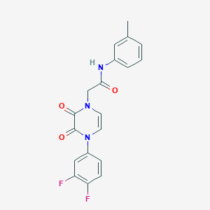 molecular formula C19H15F2N3O3 B6518621 2-[4-(3,4-difluorophenyl)-2,3-dioxo-1,2,3,4-tetrahydropyrazin-1-yl]-N-(3-methylphenyl)acetamide CAS No. 891869-47-9