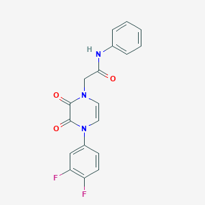molecular formula C18H13F2N3O3 B6518635 2-[4-(3,4-difluorophenyl)-2,3-dioxo-1,2,3,4-tetrahydropyrazin-1-yl]-N-phenylacetamide CAS No. 891869-62-8