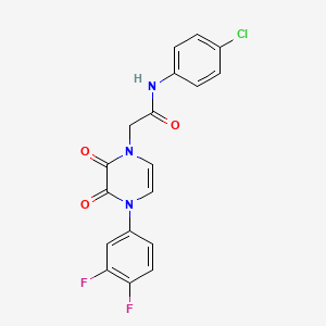 molecular formula C18H12ClF2N3O3 B6518653 N-(4-chlorophenyl)-2-[4-(3,4-difluorophenyl)-2,3-dioxo-1,2,3,4-tetrahydropyrazin-1-yl]acetamide CAS No. 891869-77-5