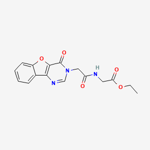 ethyl 2-(2-{6-oxo-8-oxa-3,5-diazatricyclo[7.4.0.0^{2,7}]trideca-1(9),2(7),3,10,12-pentaen-5-yl}acetamido)acetate