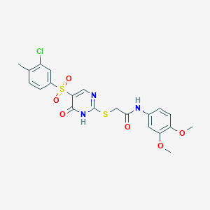 2-{[5-(3-chloro-4-methylbenzenesulfonyl)-6-oxo-1,6-dihydropyrimidin-2-yl]sulfanyl}-N-(3,4-dimethoxyphenyl)acetamide