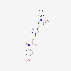 molecular formula C23H24N4O4S B6518680 N-(4-ethoxyphenyl)-2-({5-[1-(4-methylphenyl)-5-oxopyrrolidin-3-yl]-1,3,4-oxadiazol-2-yl}sulfanyl)acetamide CAS No. 933192-95-1
