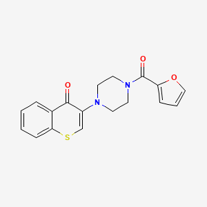 molecular formula C18H16N2O3S B6518701 3-[4-(furan-2-carbonyl)piperazin-1-yl]-4H-thiochromen-4-one CAS No. 895796-35-7