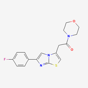 molecular formula C17H16FN3O2S B6518707 2-[6-(4-fluorophenyl)imidazo[2,1-b][1,3]thiazol-3-yl]-1-(morpholin-4-yl)ethan-1-one CAS No. 897464-26-5