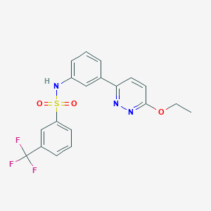 molecular formula C19H16F3N3O3S B6518712 N-[3-(6-ethoxypyridazin-3-yl)phenyl]-3-(trifluoromethyl)benzene-1-sulfonamide CAS No. 933210-50-5