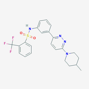 N-{3-[6-(4-methylpiperidin-1-yl)pyridazin-3-yl]phenyl}-2-(trifluoromethyl)benzene-1-sulfonamide