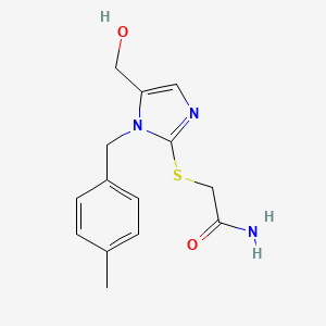 molecular formula C14H17N3O2S B6518738 2-{[5-(hydroxymethyl)-1-[(4-methylphenyl)methyl]-1H-imidazol-2-yl]sulfanyl}acetamide CAS No. 920369-35-3