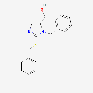 molecular formula C19H20N2OS B6518749 (1-benzyl-2-{[(4-methylphenyl)methyl]sulfanyl}-1H-imidazol-5-yl)methanol CAS No. 857876-44-9