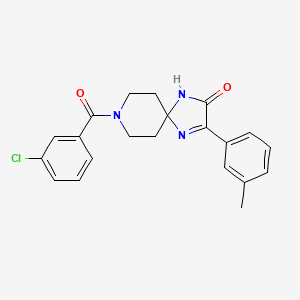 molecular formula C21H20ClN3O2 B6518771 8-(3-chlorobenzoyl)-3-(3-methylphenyl)-1,4,8-triazaspiro[4.5]dec-3-en-2-one CAS No. 933015-86-2