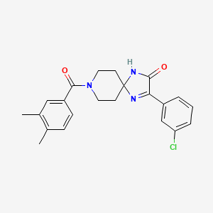 molecular formula C22H22ClN3O2 B6518777 3-(3-chlorophenyl)-8-(3,4-dimethylbenzoyl)-1,4,8-triazaspiro[4.5]dec-3-en-2-one CAS No. 932984-59-3