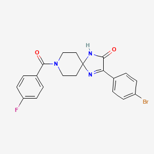 molecular formula C20H17BrFN3O2 B6518781 3-(4-bromophenyl)-8-(4-fluorobenzoyl)-1,4,8-triazaspiro[4.5]dec-3-en-2-one CAS No. 933249-27-5