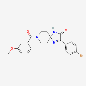 molecular formula C21H20BrN3O3 B6518783 3-(4-bromophenyl)-8-(3-methoxybenzoyl)-1,4,8-triazaspiro[4.5]dec-3-en-2-one CAS No. 933016-06-9
