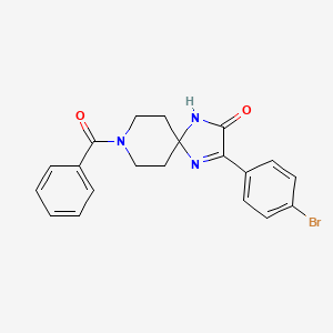 molecular formula C20H18BrN3O2 B6518785 8-benzoyl-3-(4-bromophenyl)-1,4,8-triazaspiro[4.5]dec-3-en-2-one CAS No. 933249-35-5