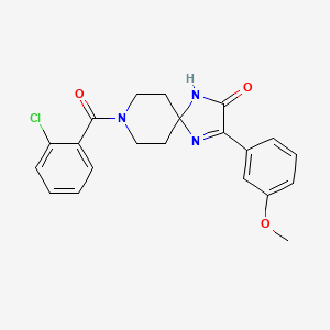 molecular formula C21H20ClN3O3 B6518796 8-(2-chlorobenzoyl)-3-(3-methoxyphenyl)-1,4,8-triazaspiro[4.5]dec-3-en-2-one CAS No. 951588-09-3