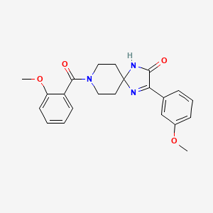 molecular formula C22H23N3O4 B6518804 8-(2-methoxybenzoyl)-3-(3-methoxyphenyl)-1,4,8-triazaspiro[4.5]dec-3-en-2-one CAS No. 951586-71-3