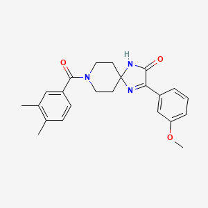 molecular formula C23H25N3O3 B6518810 8-(3,4-dimethylbenzoyl)-3-(3-methoxyphenyl)-1,4,8-triazaspiro[4.5]dec-3-en-2-one CAS No. 951526-45-7