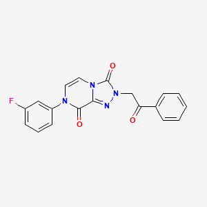 molecular formula C19H13FN4O3 B6518817 7-(3-fluorophenyl)-2-(2-oxo-2-phenylethyl)-2H,3H,7H,8H-[1,2,4]triazolo[4,3-a]pyrazine-3,8-dione CAS No. 932985-11-0