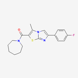 molecular formula C19H20FN3OS B6518821 1-[6-(4-fluorophenyl)-3-methylimidazo[2,1-b][1,3]thiazole-2-carbonyl]azepane CAS No. 933211-94-0