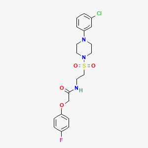 molecular formula C20H23ClFN3O4S B6518827 N-(2-{[4-(3-chlorophenyl)piperazin-1-yl]sulfonyl}ethyl)-2-(4-fluorophenoxy)acetamide CAS No. 946276-03-5