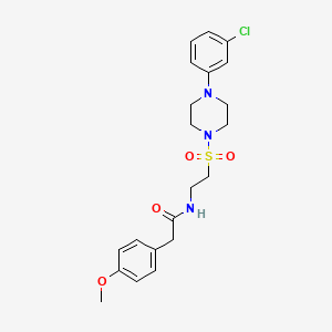 molecular formula C21H26ClN3O4S B6518828 N-(2-{[4-(3-chlorophenyl)piperazin-1-yl]sulfonyl}ethyl)-2-(4-methoxyphenyl)acetamide CAS No. 946231-91-0